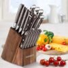 Kitchen Knife Set 16-Piece Built-in Sharpener and Wooden Block