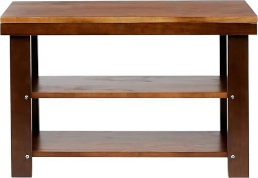 Basics Solid Pine Wood Entryway Shoe Rack