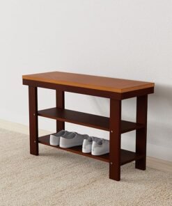 Basics Solid Pine Wood Entryway Shoe Rack