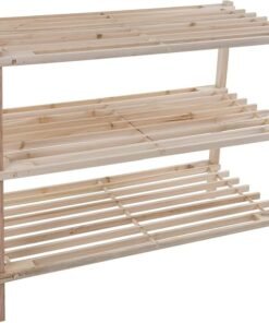 Shoe Storage Rack - 3-Tier Wood Shoe